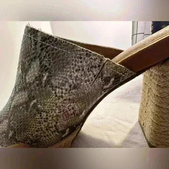 Yellow Box Mules with Espadrille Heel and side detail - Picture 9 of 14